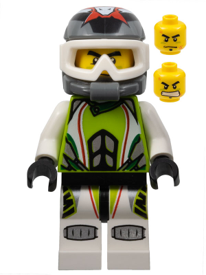 Lego, Minifigure, World Racers, Team X-treme Daredevil 1 (REX-treme) - Dirtbike Helmet, WR001