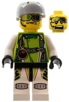 Lego, Minifigure, World Racers, Team X-treme, Daredevil 2, DEX-treme, Sports Helmet, WR005