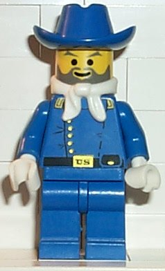 Lego, Minifigure, Wild West, Cowboys, Cavalry Colonel - Cowboy Hat, White Bandana (Colt Carson), WW003