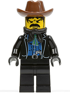 Lego, Minifigure, Wild West, Cowboys, Bandit 1 (Black Bart), WW007