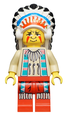 Lego, Minifigure, Wild West, Indian Chief 1 (Big Chief Rattle Snake / Big Chief Rattlesnake), WW017