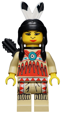 Lego, Minifigure, Wild West, Indians, Indian 4 - Female, Black Quiver, WW018