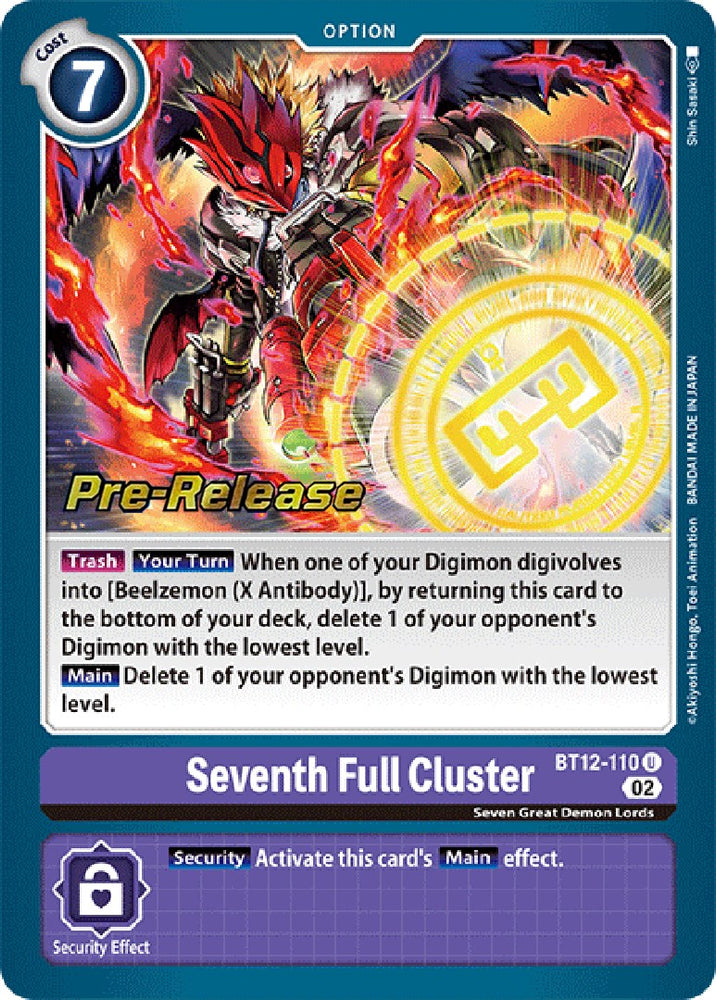 digimon card game level 7 Seventh Full Cluster [BT12-110] [Across Time Pre-Release Cards]