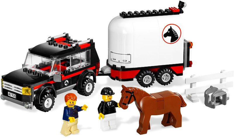 Lego, Set, Opened, City, 4WD with Horse Trailer, 7635