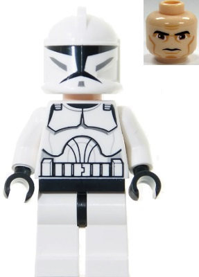 Lego, Minifigure, Star Wars, Clone Trooper, Phase 1 Helmet, SW0201