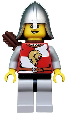 Lego, Minifigure, Castle, Kingdoms, Lion Knight, Helmet, Quiver, Open Grin, CAS449
