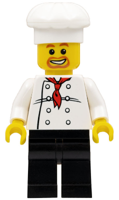 Lego, Minifigure, City, Chef, White Chef's Coat, CHEF018