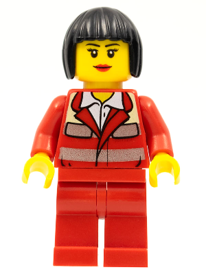 Lego, Minifigure, City, Town, Hospital, Paramedic, Female, Red Uniform, CTY0271