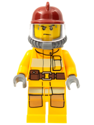 Lego, Minifigure, City, Town, Firefighter, Male, Sweat, CTY0301