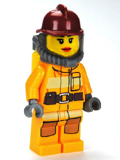 Lego, Minifigure, City, Town, Fire, Firefighter Female, CTY0304