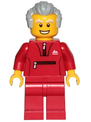 Lego, Minifigure, City, Town, Recreation, Grandfather, Red Tracksuit, CTY1025