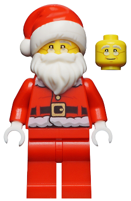 Lego, Minifigure, Holiday, City, Santa, Fur Lined Jacket with Button, Glasses, HOL110