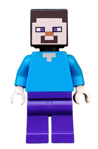 Lego, Minifigure, Minecraft, Steve with Purple Pants, MIN009