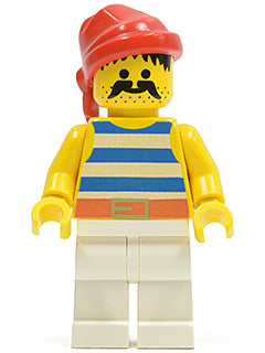 Lego, Minifigure, Pirates, Pirate Blue White Stripes Shirts, PI073