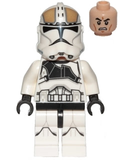 Lego, Minifigure, Star Wars, Clone Trooper Gunner, Phase 2, Scowl, SW0837