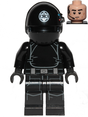 Lego, Minifigure, Star Wars, Imperial Gunner, Closed Mouth, White Imperial Logo, SW1045