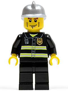 Lego, Minifigure, City, Town, Firefighter, Reflective Stripes, TWN175